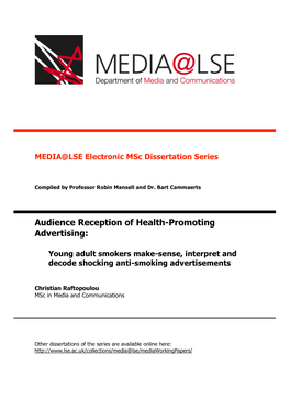 Audience Reception of Health-Promoting Advertising