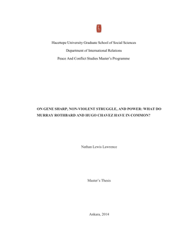 On Gene Sharp, Non-Violent Struggle, and Power: What Do Murray Rothbard and Hugo Chavez Have in Common?