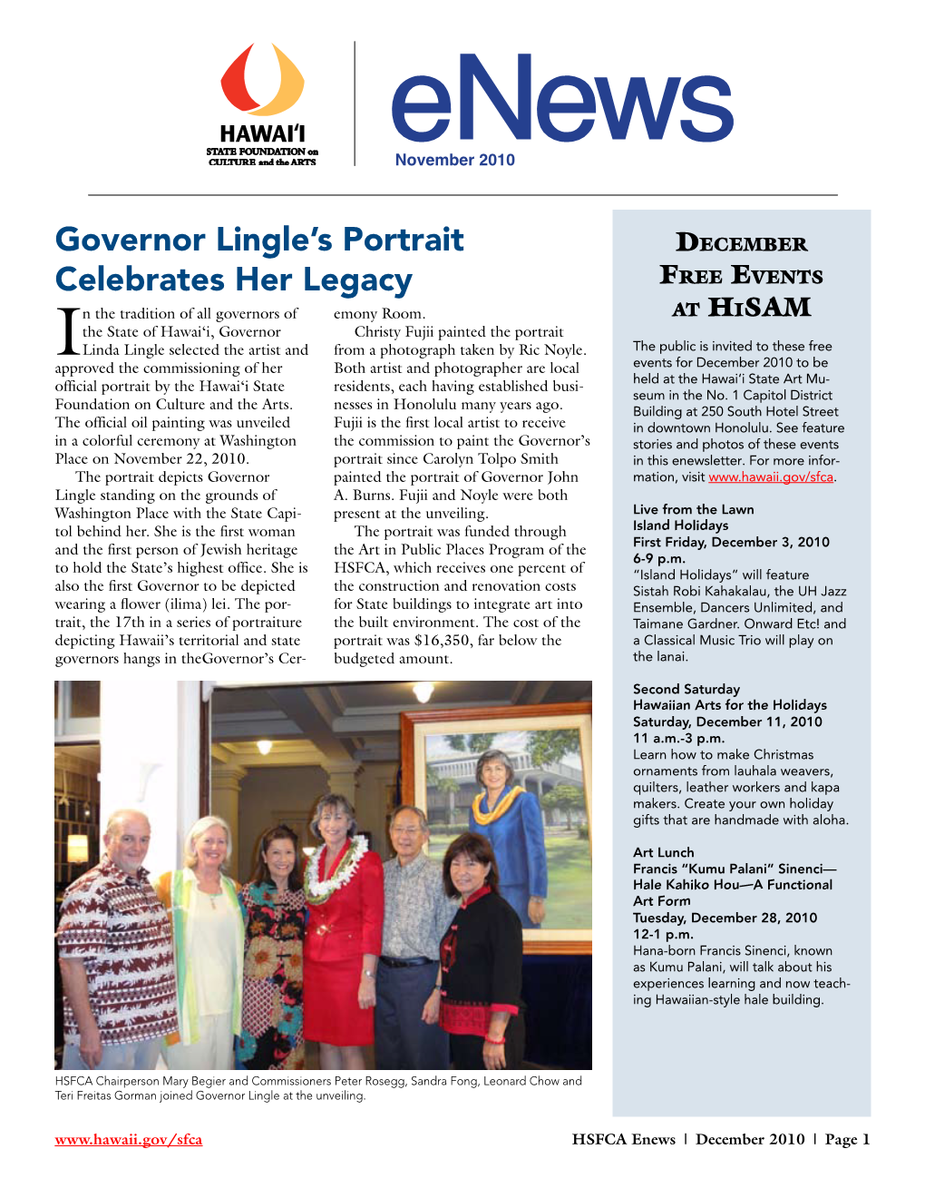 Governor Lingle's Portrait Celebrates Her Legacy