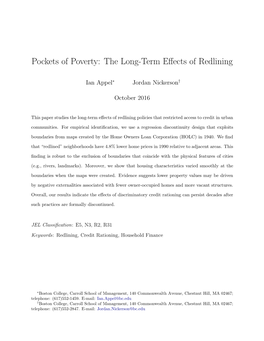 Pockets of Poverty: the Long-Term Effects of Redlining