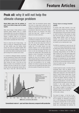 Peak Oil: Why It Will Not Help the Climate Change Problem