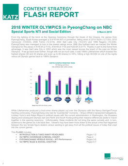 2018 WINTER OLYMPICS in Pyeongchang on NBC Special Sports NTI and Social Edition 9 March 2018