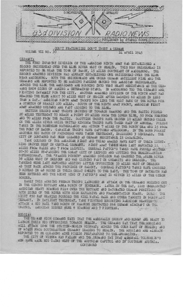 83Rd Division Radio News, Germany, Vol VII #30, April 14, 1945