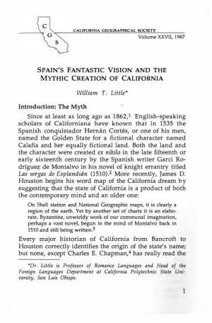 Spain's Fantastic Vision and the Mythic Creation of California