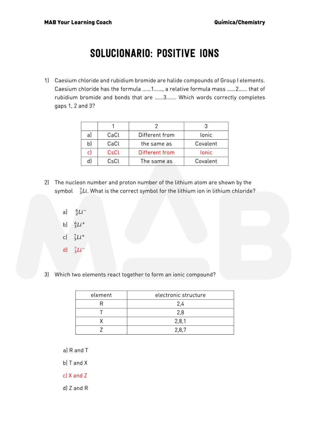 1) Caesium Chloride and Rubidium Bromide Are Halide Compounds of Group I Elements