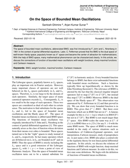 On the Space of Bounded Mean Oscillations