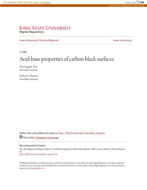 Acid-Base Properties of Carbon Black Surfaces Roy Eugene Test Iowa State University