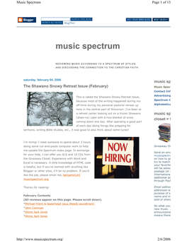 Music Spectrum Page 1 of 13