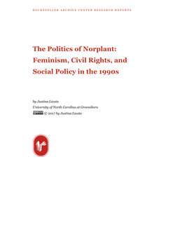The Politics of Norplant: Feminism, Civil Rights, and Social Policy in the 1990S