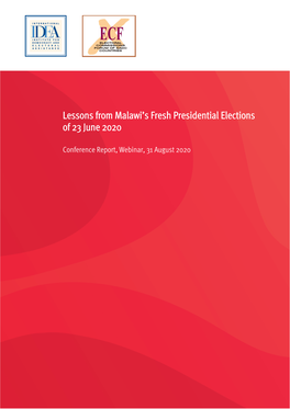 Lessons from Malawi's Fresh Presidential Elections of 23 June