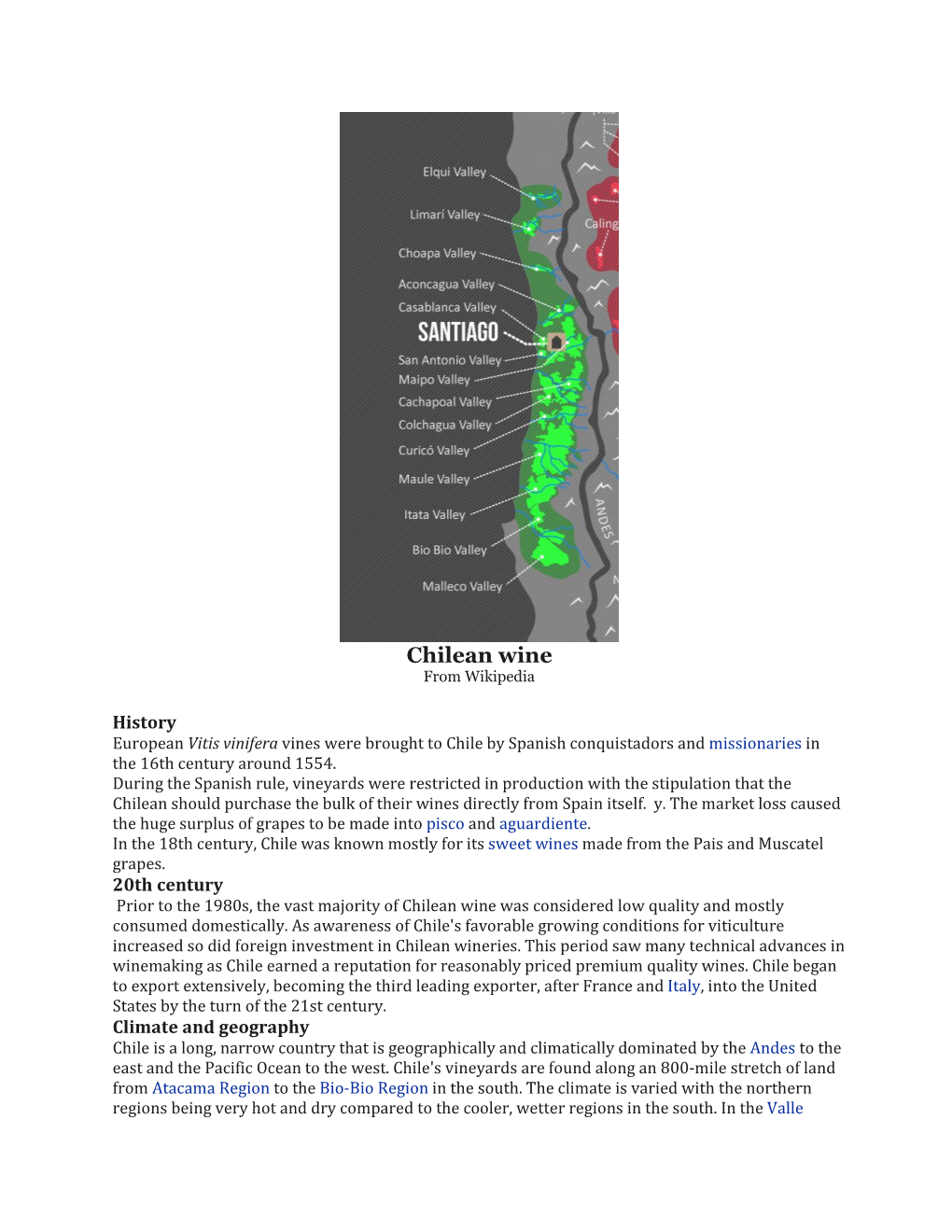 Chilean Wine from Wikipedia