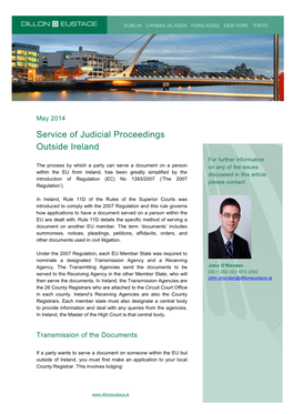 Service of Judicial Proceedings Outside Ireland