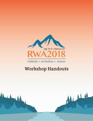 RWA2018 Workshop Handouts