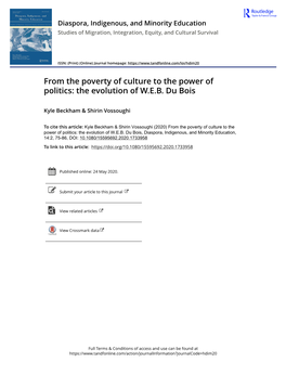 The Evolution of WEB Du Bois