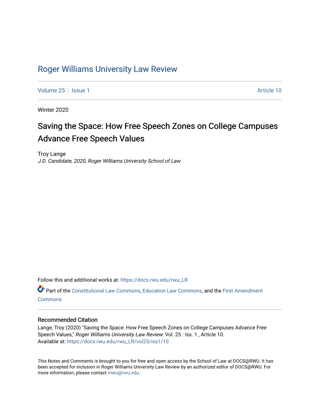 How Free Speech Zones on College Campuses Advance Free Speech Values