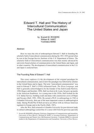 Edward T. Hall and the History of Intercultural Communication: the United States and Japan