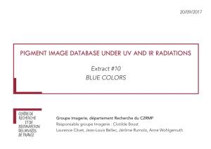 Pigment Image Database Under Uv and Ir Radiations