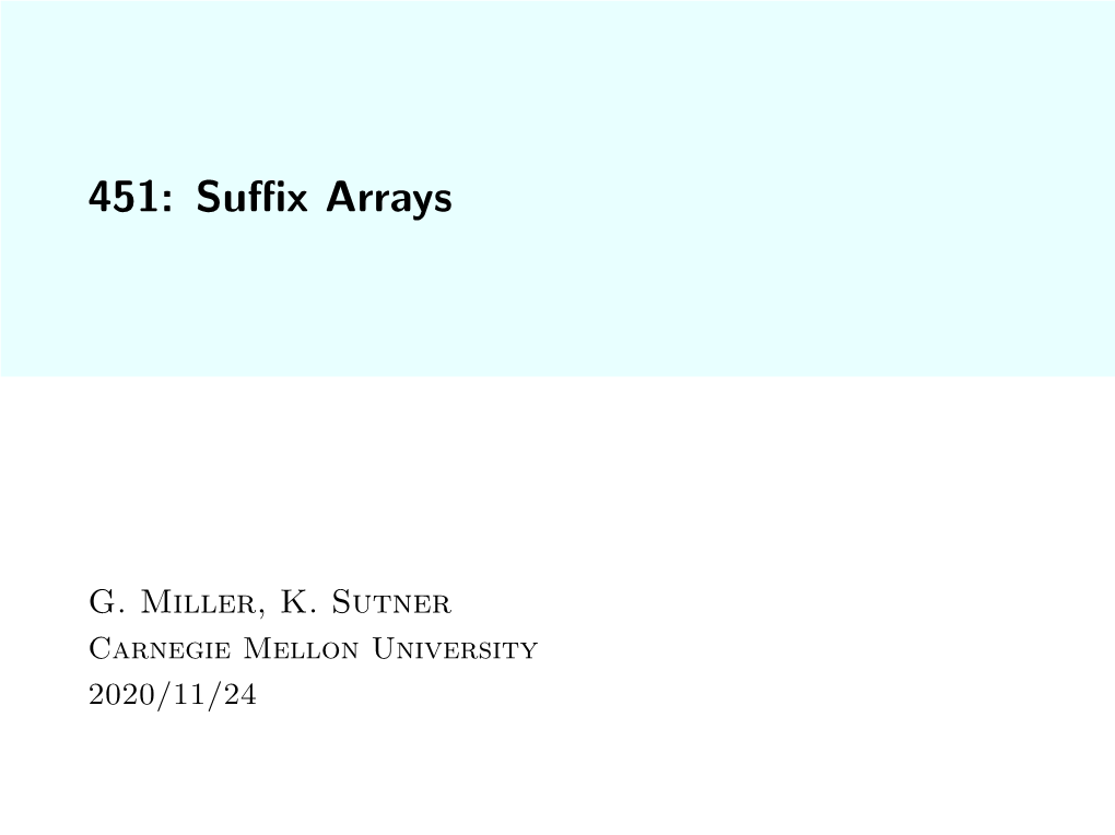 Suffix Arrays 3