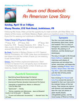 Jews and Baseball: an American Love Story