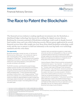 The Race to Patent the Blockchain