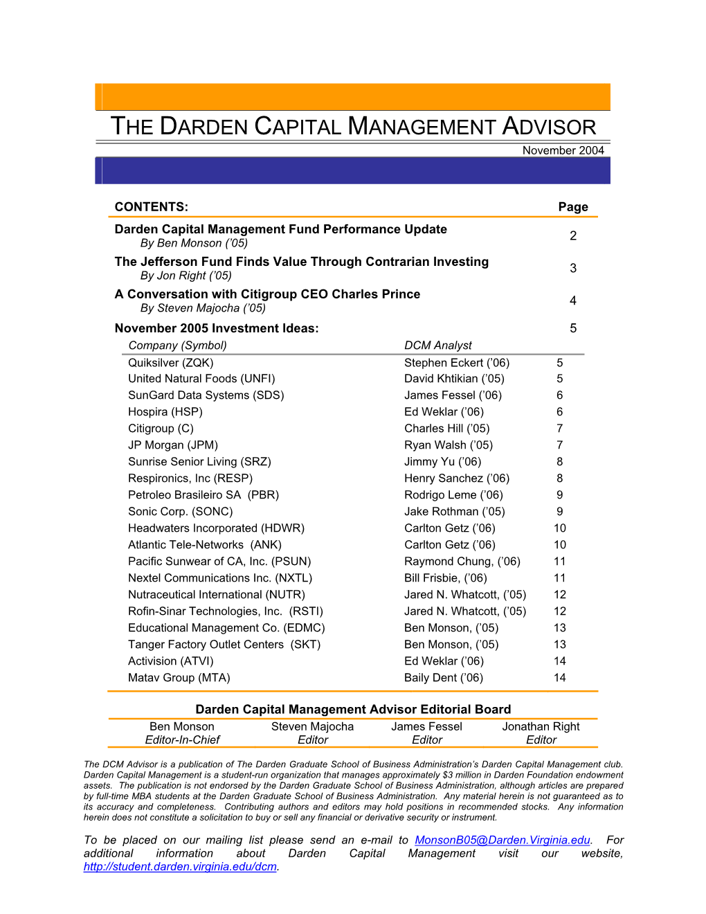 The Darden Capital Advisor