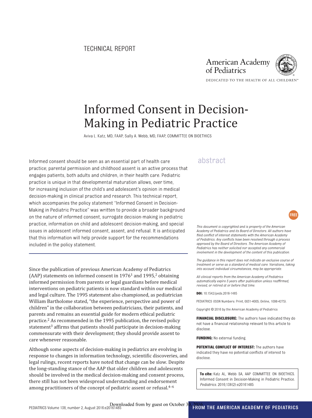 Informed Consent in Decision-Making in Pediatric Practice