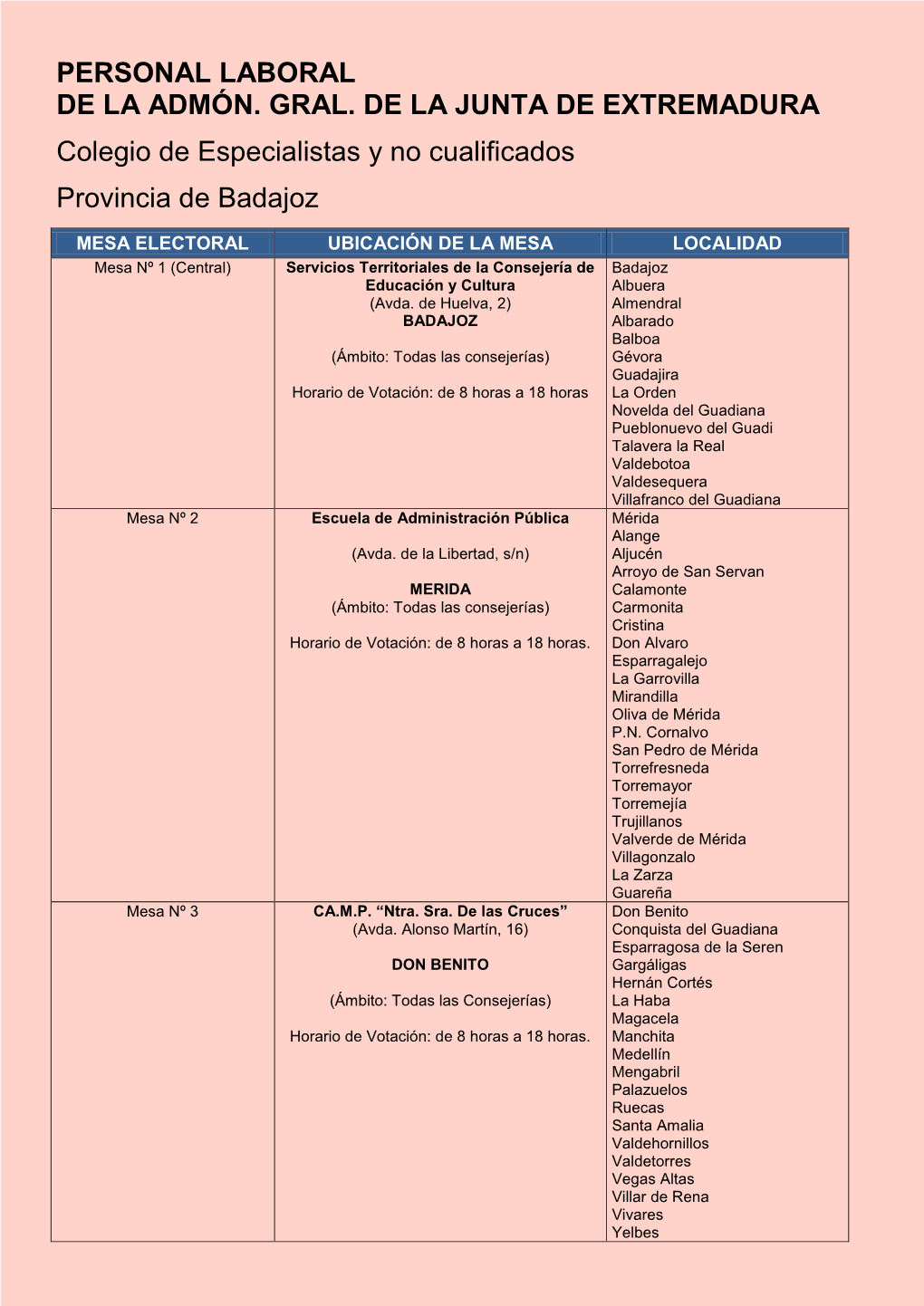 Personal Laboral De La Admón. Gral. De La Junta De Extremadura