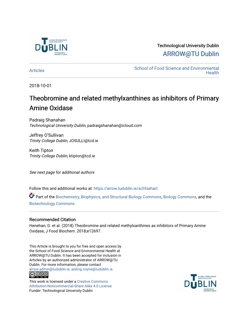 Theobromine and Related Methylxanthines As Inhibitors of Primary Amine Oxidase