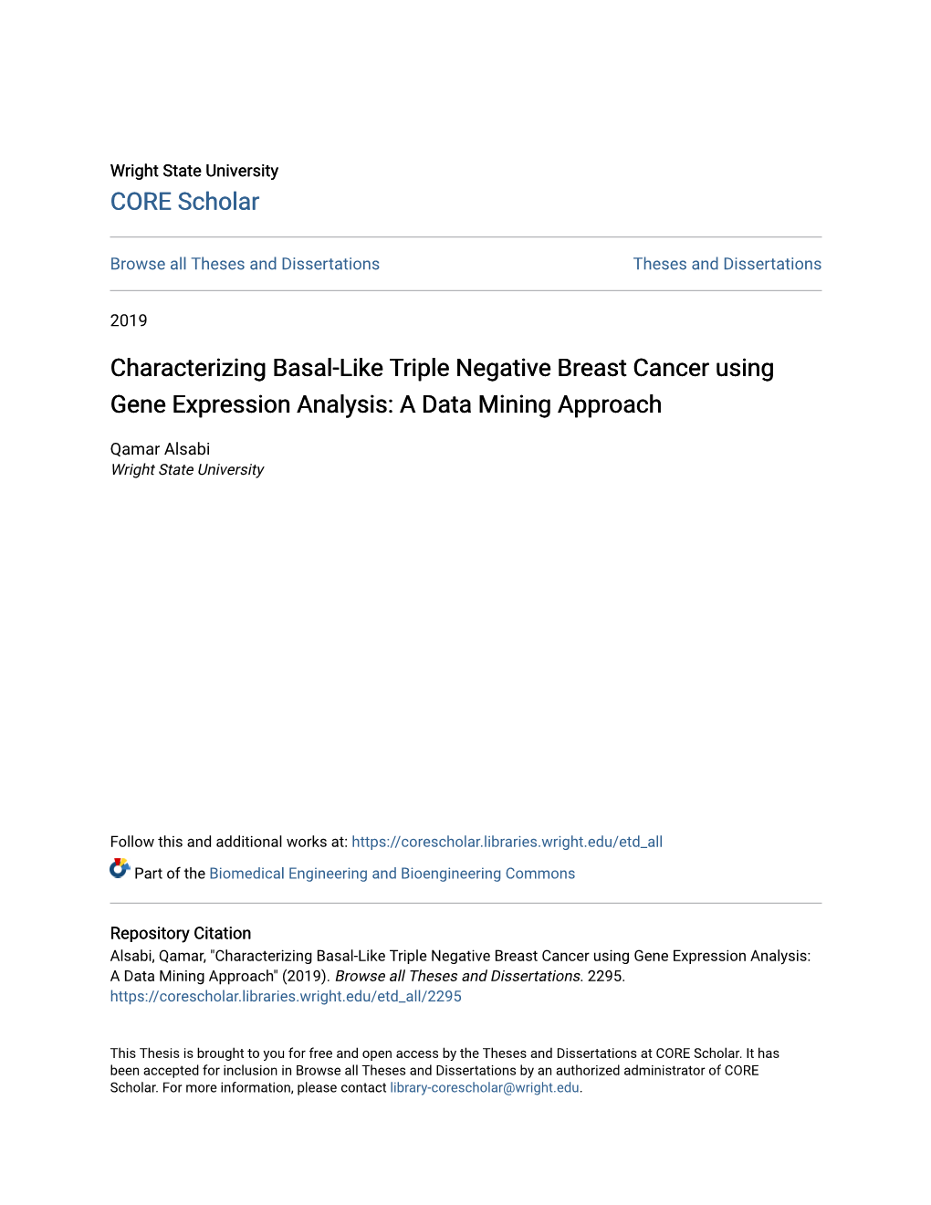 Characterizing Basal-Like Triple Negative Breast Cancer Using Gene Expression Analysis: a Data Mining Approach