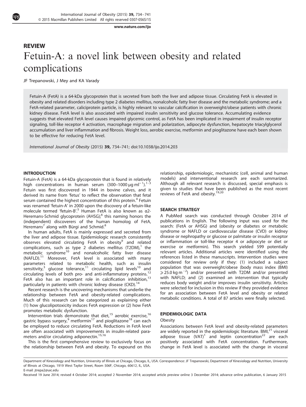 Fetuin-A: a Novel Link Between Obesity and Related Complications