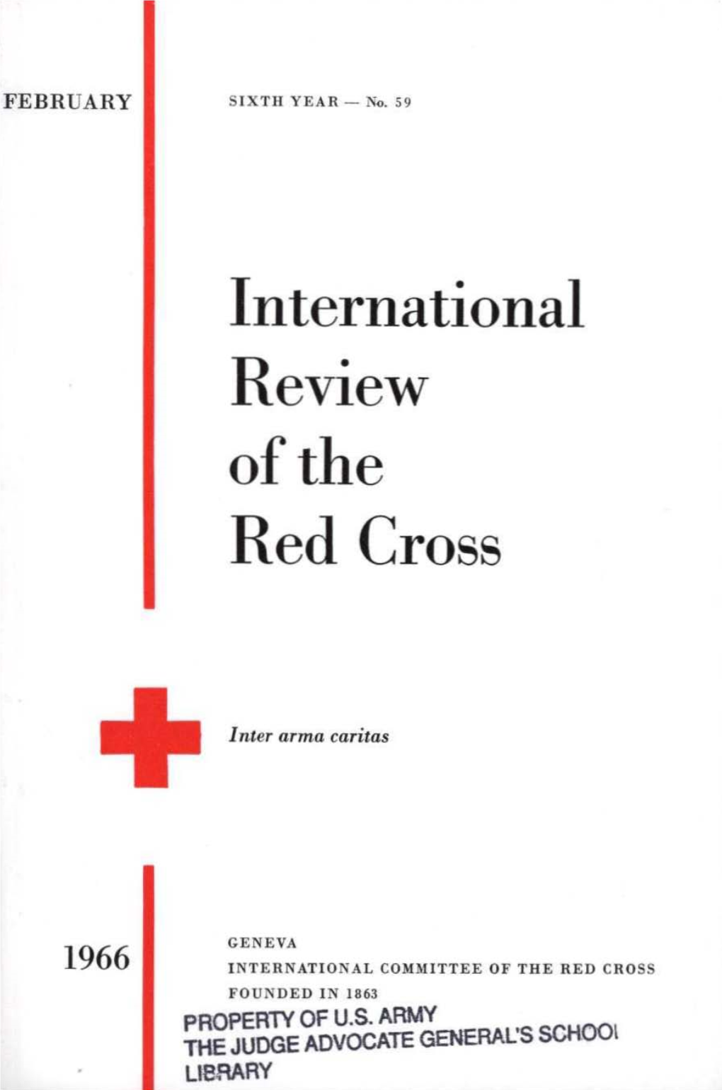 International Review of the Red Cross, February 1966, Sixth Year