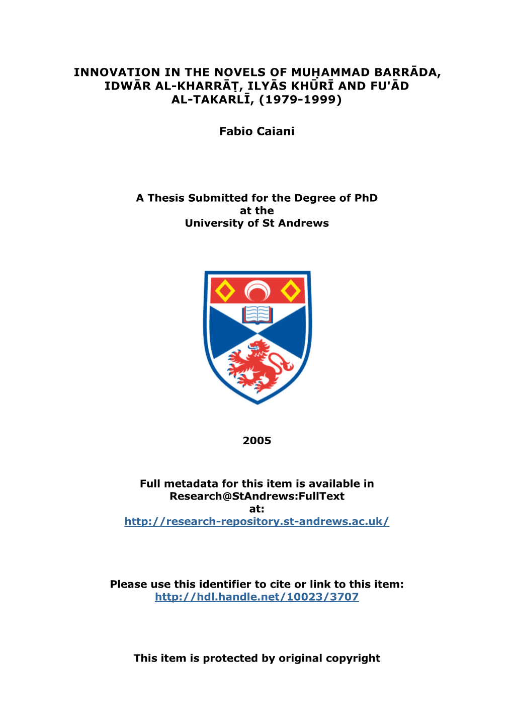 Fabio Caiani Phd Thesis