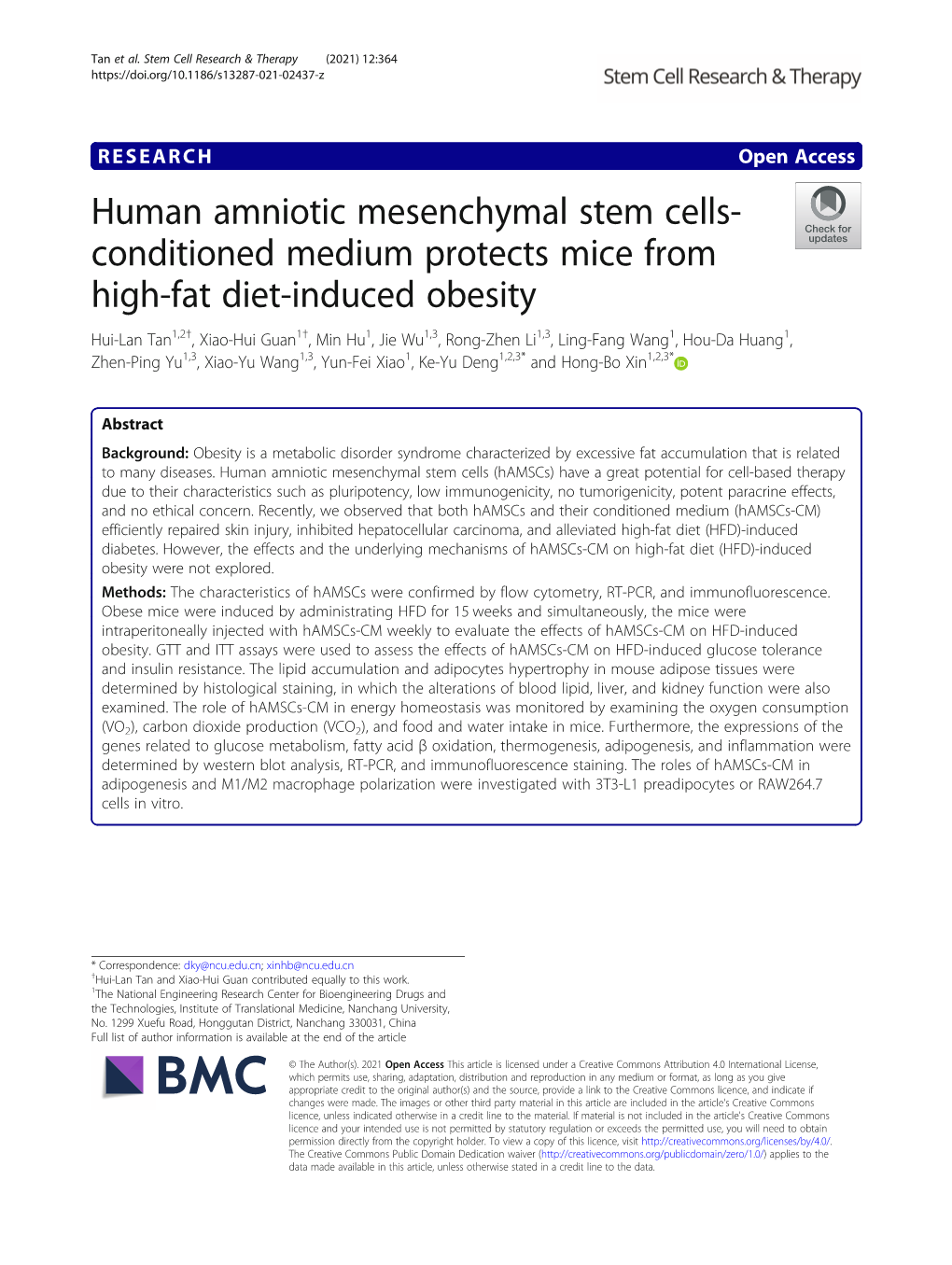 Human Amniotic Mesenchymal Stem Cells-Conditioned Medium Protects