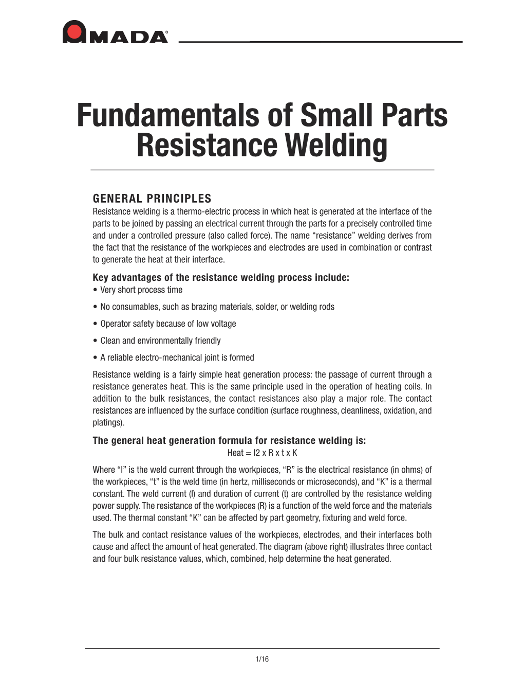 Fundamentals of Small Parts Resistance Welding