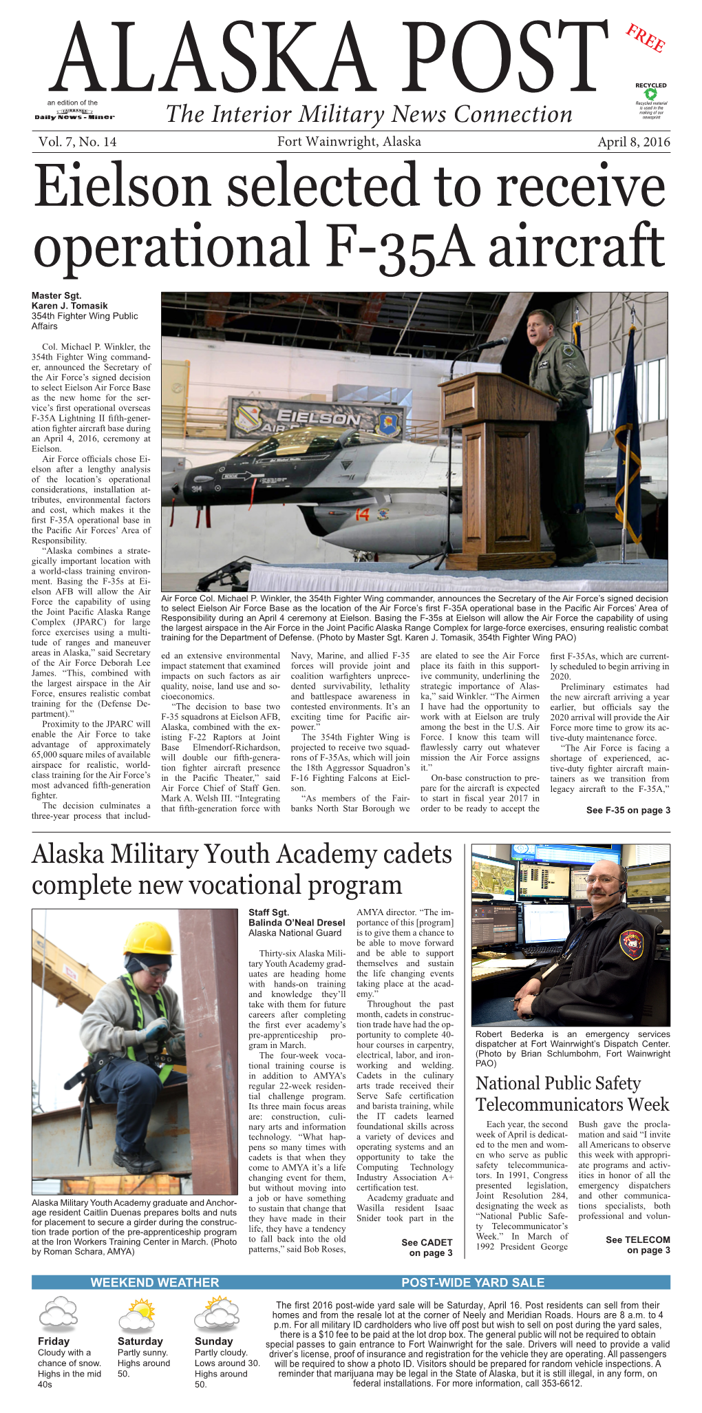Alaska Military Youth Academy Cadets Complete New Vocational Program Staff Sgt