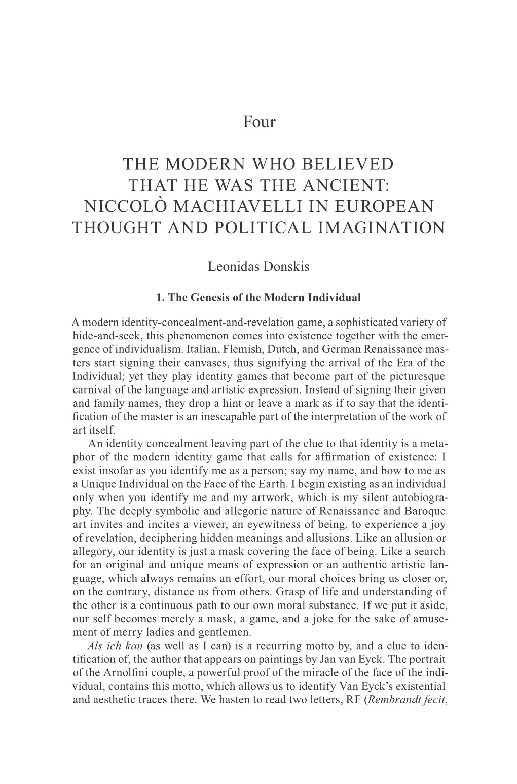 Niccolò Machiavelli in European Thought and Political Imagination