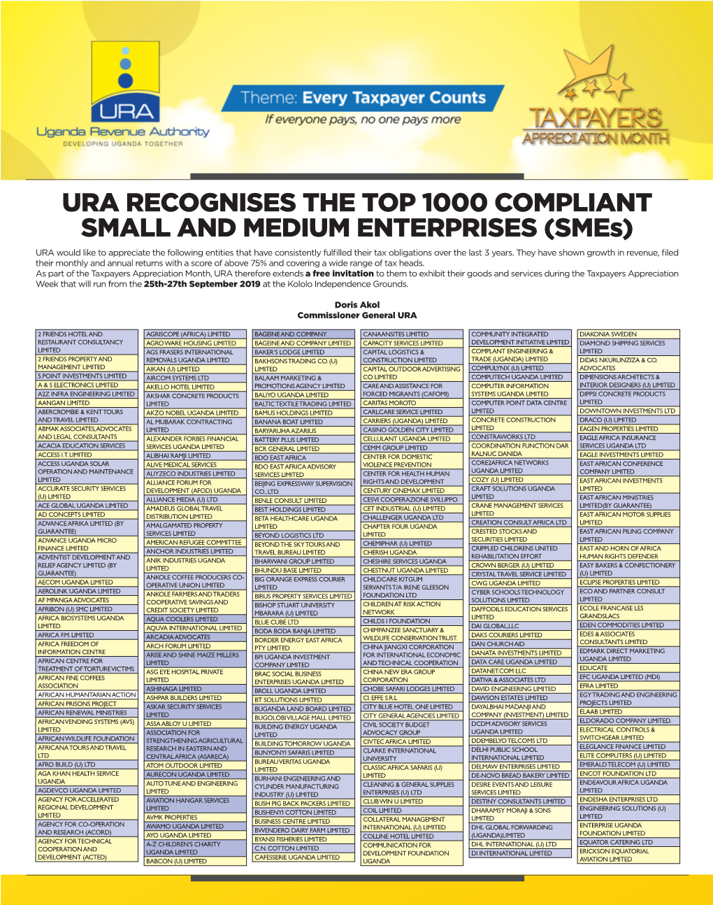 Ura Recognises the Top 1000 Compliant Small and Medium
