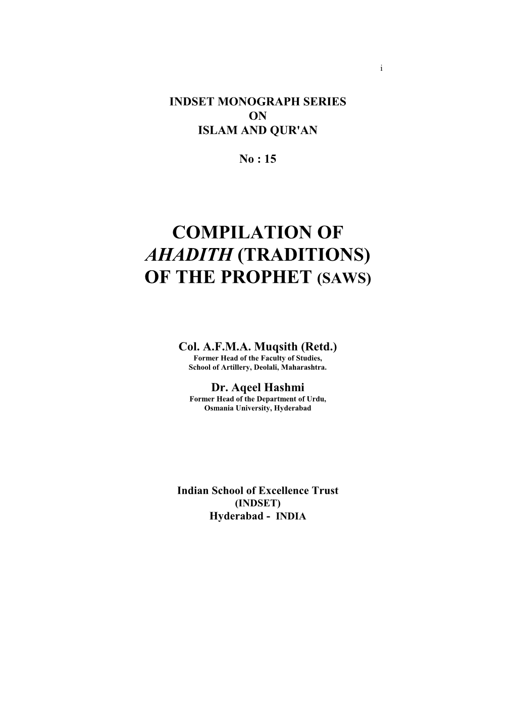 Of the Prophet (Saws)