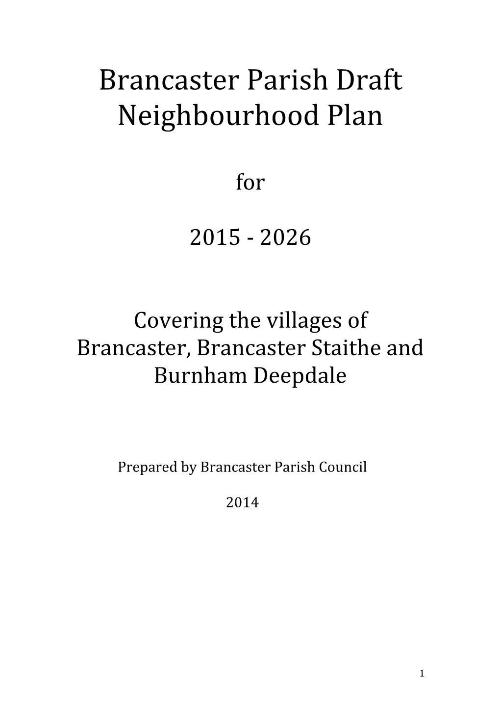 Brancaster Parish Draft Neighbourhood Plan