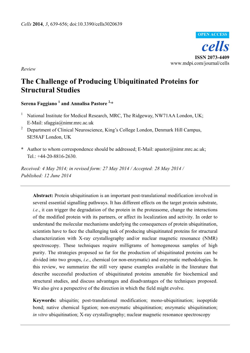 The Challenge of Producing Ubiquitinated Proteins for Structural Studies