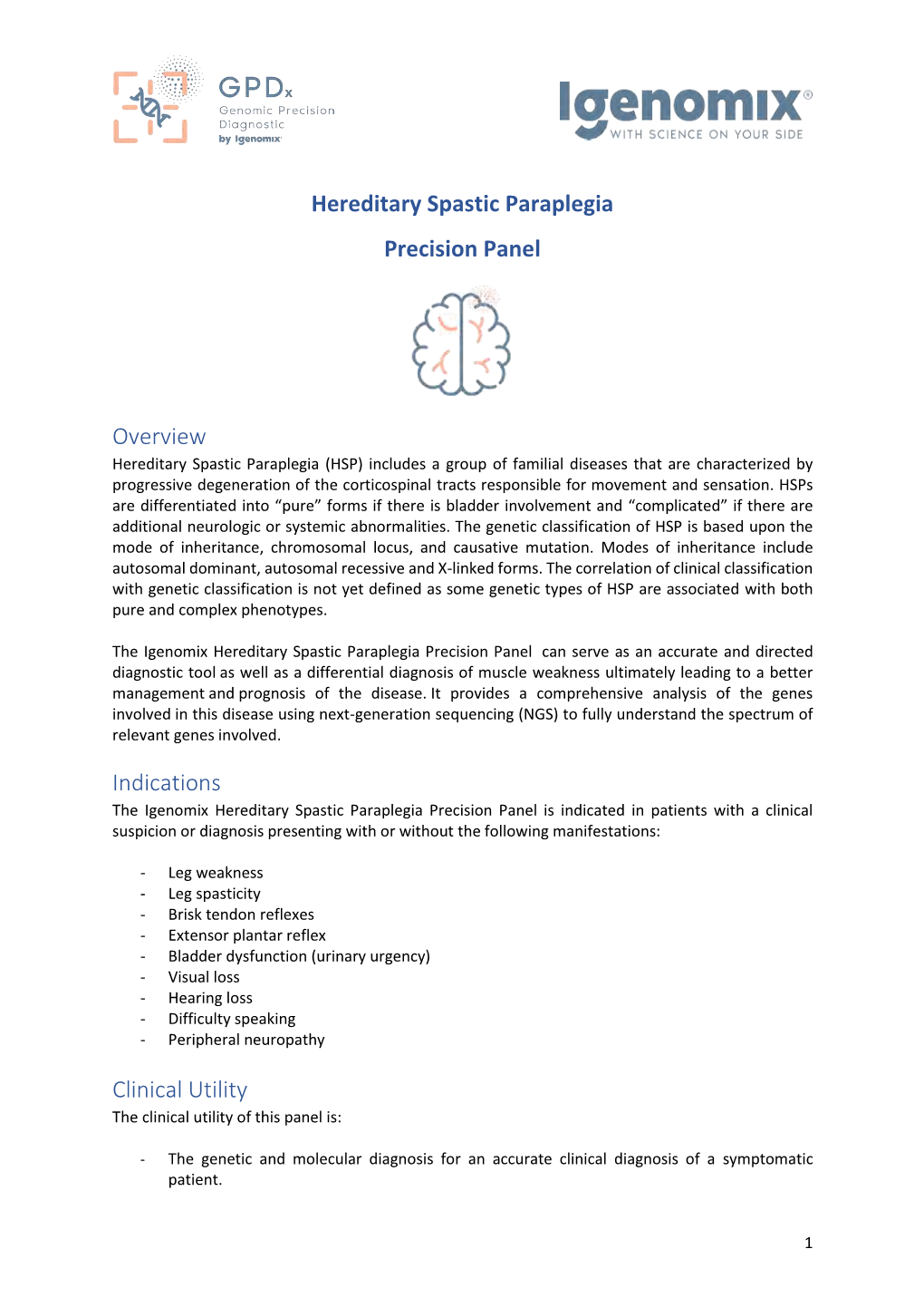 Hereditary Spastic Paraplegia Precision Panel Overview