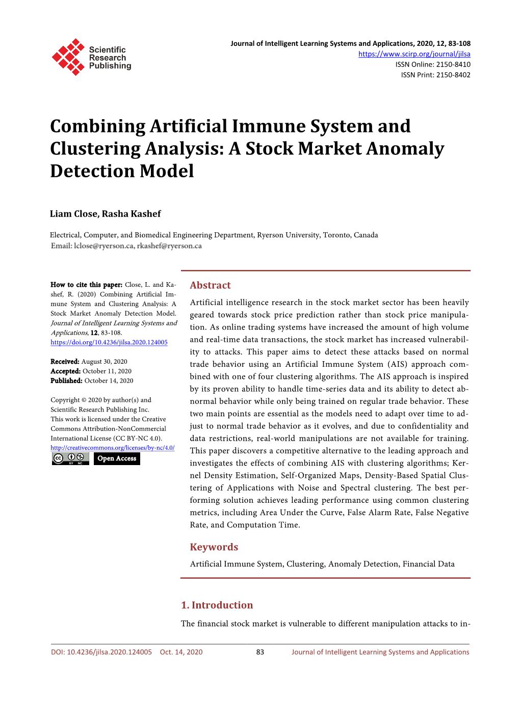 Combining Artificial Immune System and Clustering Analysis: a Stock Market Anomaly Detection Model