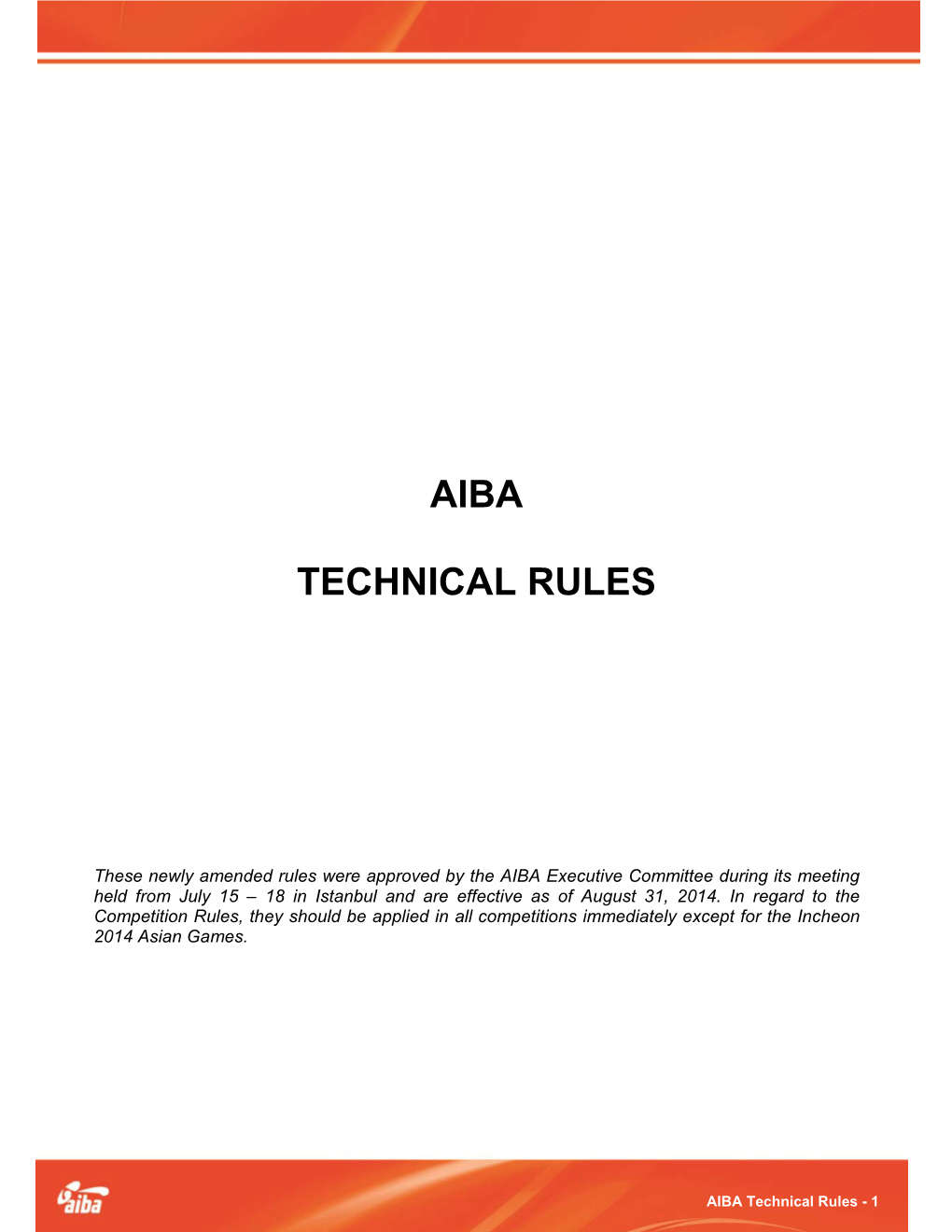 AIBA Technical Rules - 1