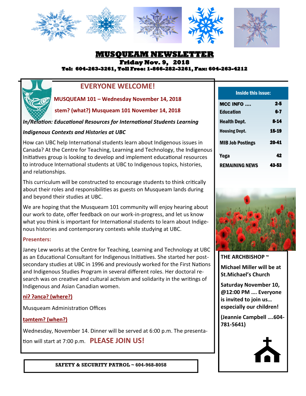 Musqueam Newsletter Everyone Welcome!