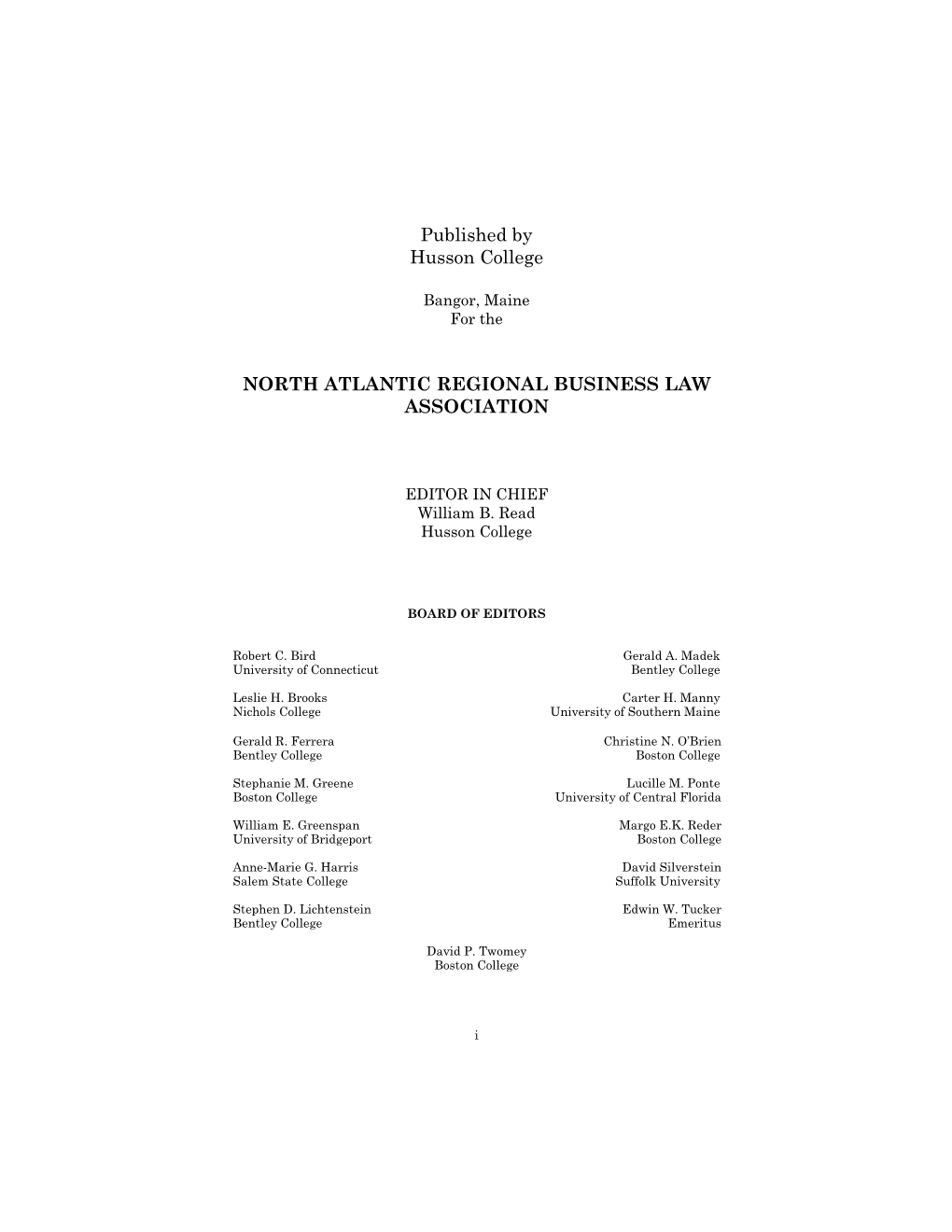 North Atlantic Regional Business Law Association