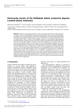 Hummocky Terrain of the Kalibabak Debris Avalanche Deposit, Lombok Island, Indonesia