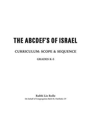 The ABCDEF's of Israel- Curriculum- Scope & Sequence