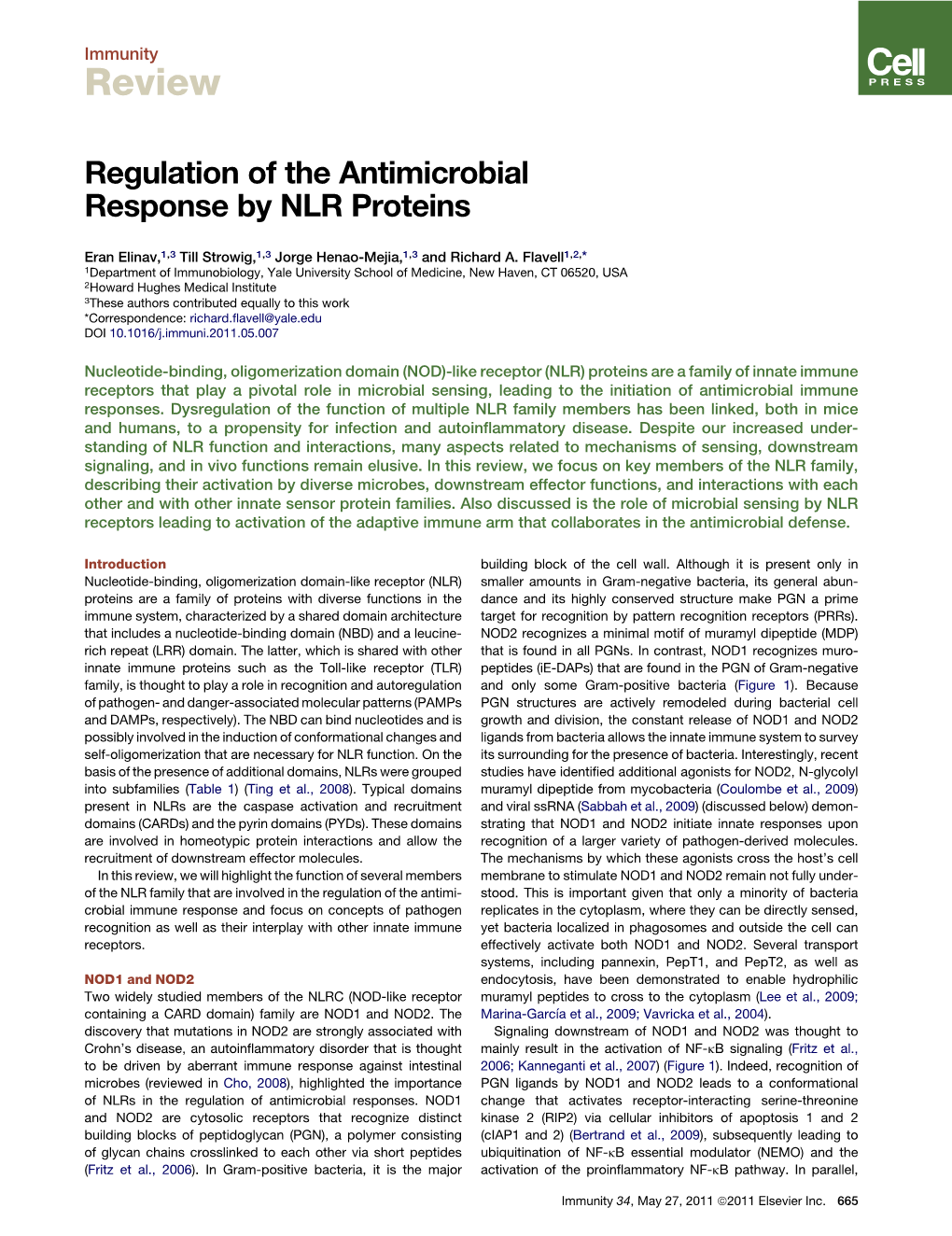 Regulation of the Antimicrobial Response by NLR Proteins