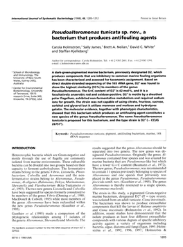 Bacterium That Produces Antifouling Agents