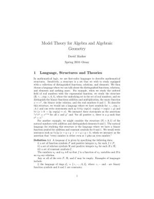 Model Theory for Algebra and Algebraic Geometry